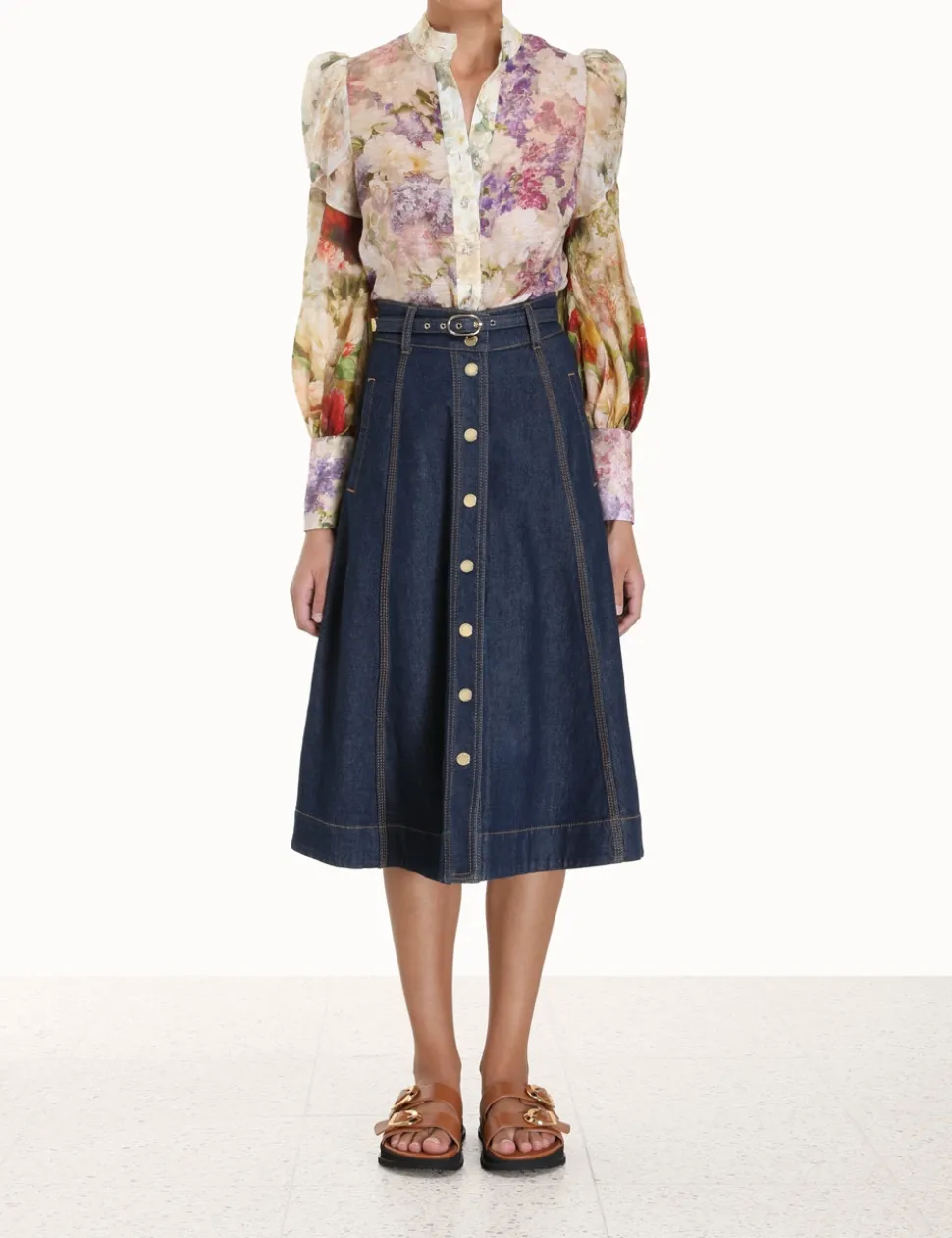 A Line Denim Skirt
