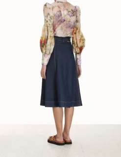 A Line Denim Skirt