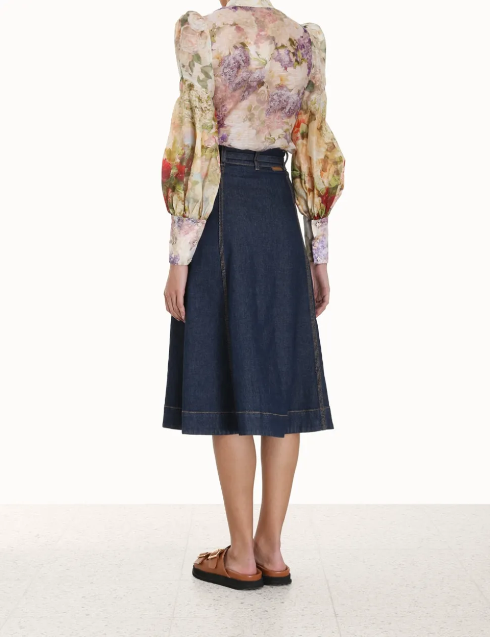 A Line Denim Skirt