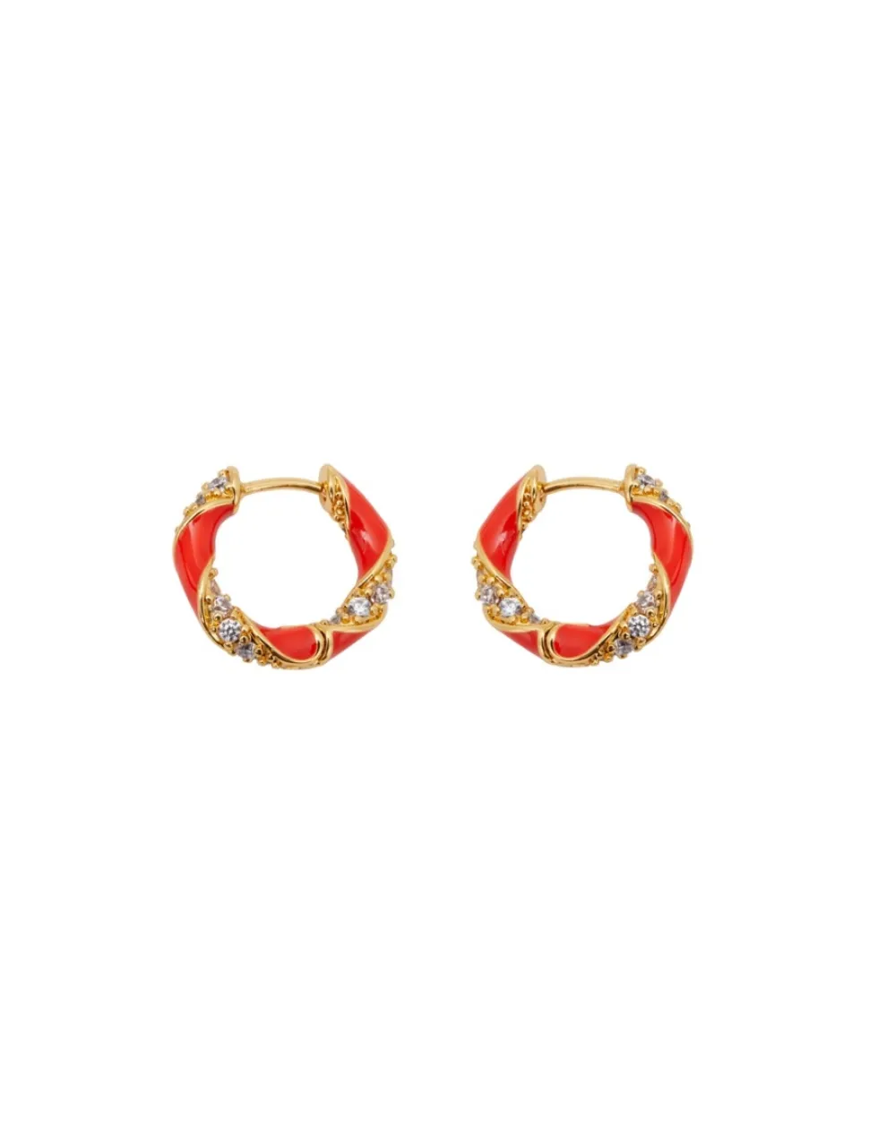 Candy Stripe Pave Hoops