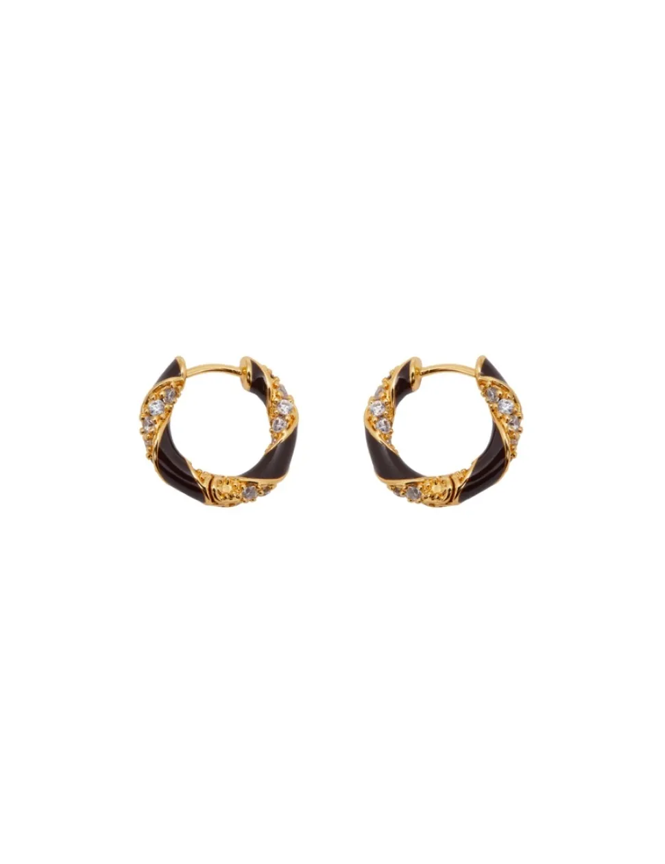 Candy Stripe Pave Hoops