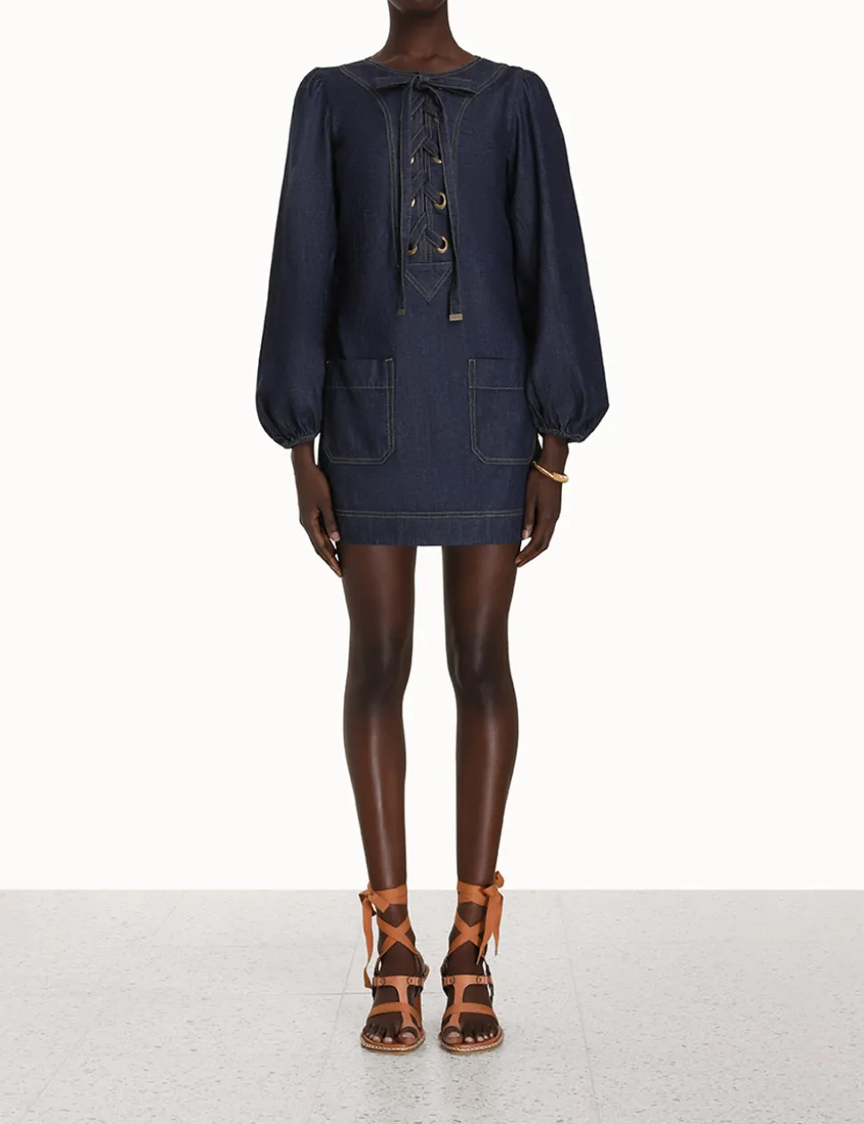Devi Lace Up Tunic Dress