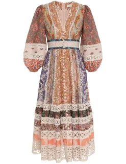 Devi Spliced Midi Dress