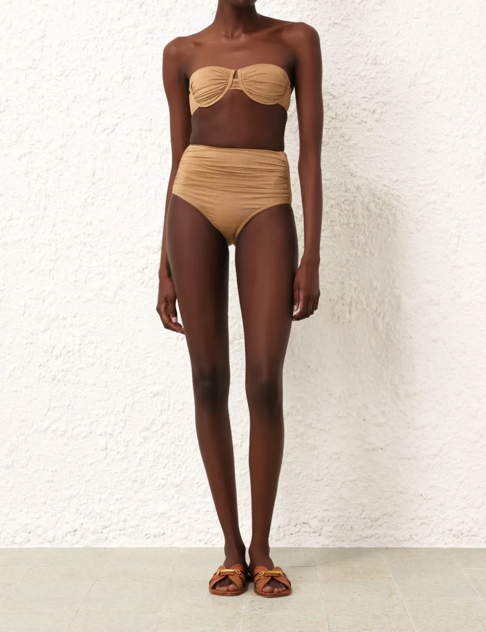 Junie Lurex Gathered Bikini