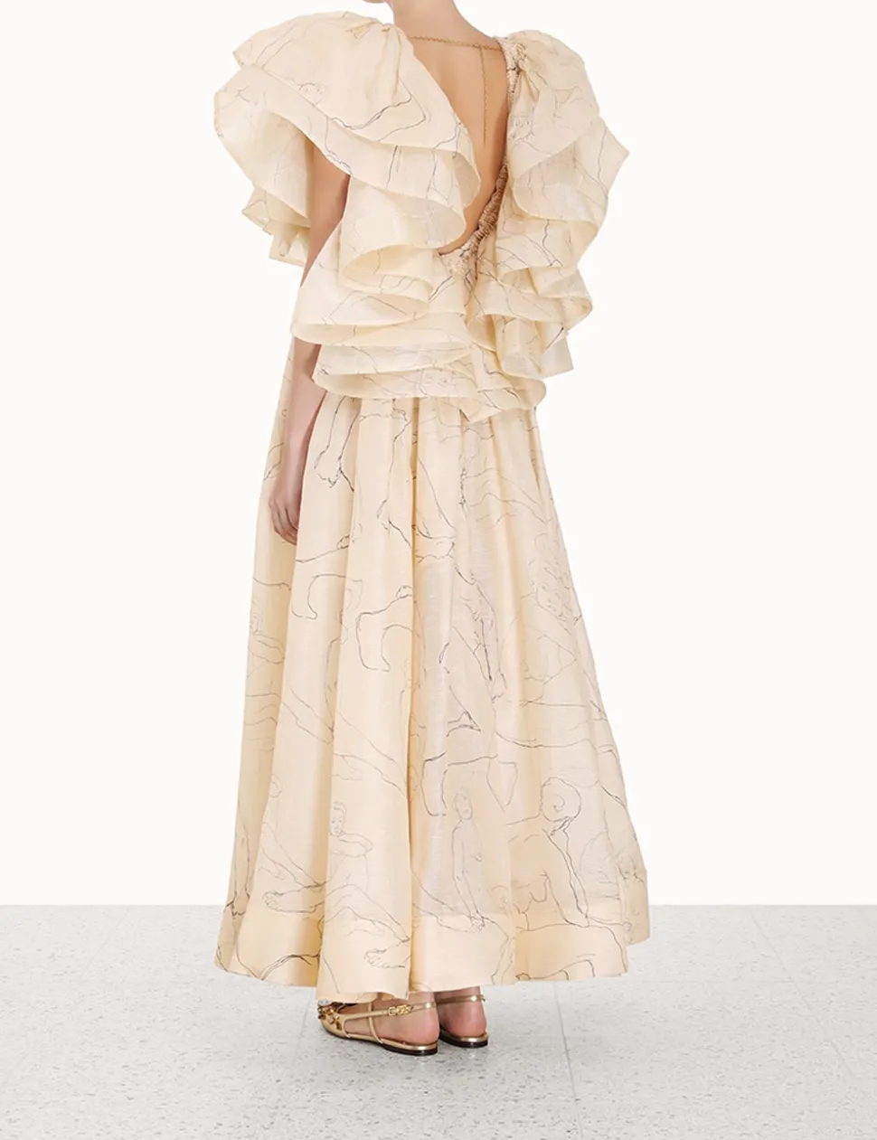 Luminosity Ruffle Gown