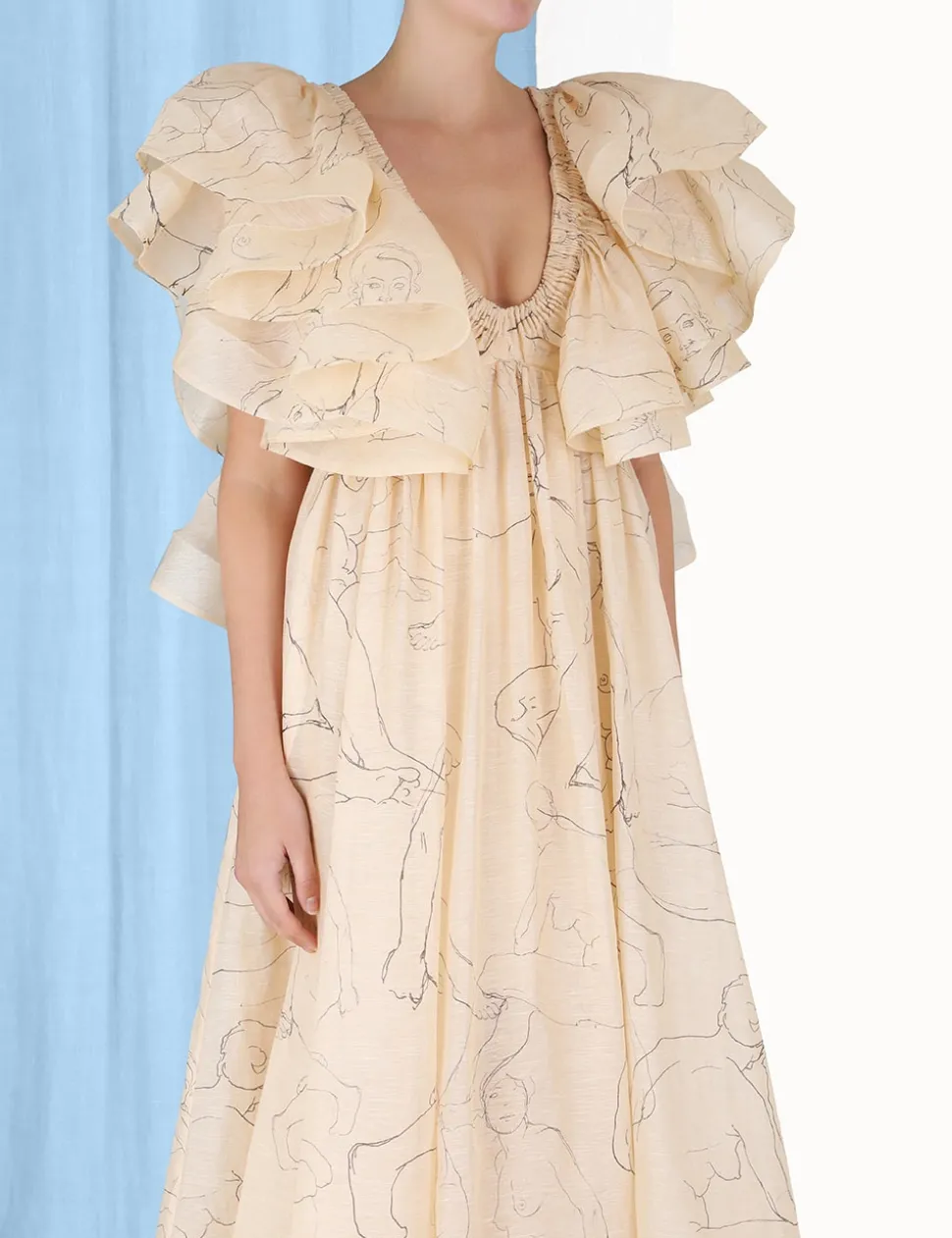 Luminosity Ruffle Gown