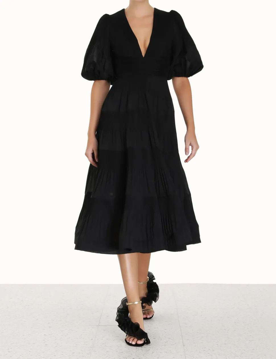 Pleated Midi Dress