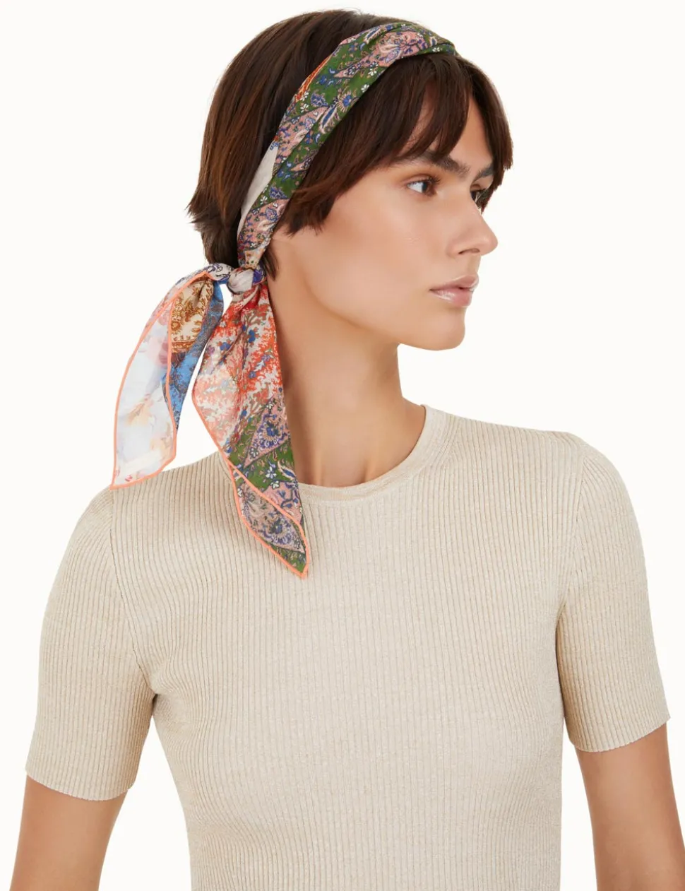 Silk Cotton Square Scarf