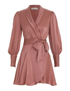 Silk Wrap Mini Dress