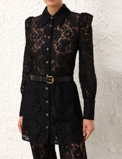 Twisted Buckle Leather Belt 30