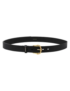 Twisted Buckle Leather Belt 30